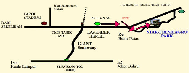 Starfresh Agro Park Seremban Map